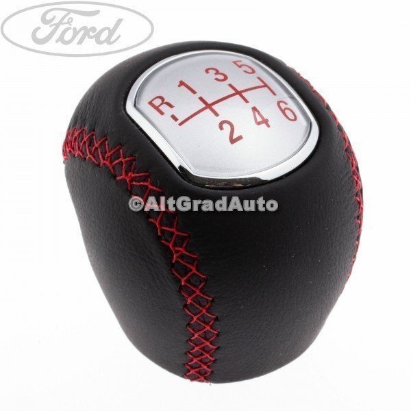 Nuca schimbator, cutie 6 trepte piele cusatura rosie Original Ford