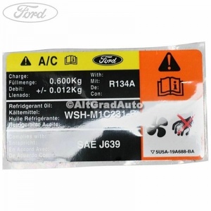 Eticheta valori aer conditionat Ford Focus C-Max (2003-2007) 1.6 100 HP oe 1356027
