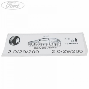 Eticheta valori presiune roti Ford Ka (2009-2016) 1.3 TDCi 75 HP oe 1739052