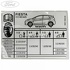 Eticheta valori presiune roti Ford Fiesta Mk 7 1.4 TDCi 68 HP Part Number 8A611532AA