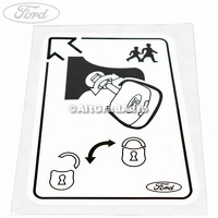 Eticheta avertizare protectie incuietoare copii dreapta spate Ford Focus Mk1 1.4 16V