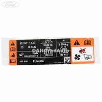 Eticheta valori aer conditionat R134A Ford Kuga Mk2 Facelift 1.5 EcoBoost