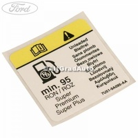 Eticheta informare valoare cifra octanica Ford Focus 3 1.0 EcoBoost