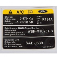 Eticheta informare specificatie aer conditionat Ford Fusion 1.25