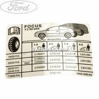 Eticheta valori presiune roti Ford Focus 2 1.4