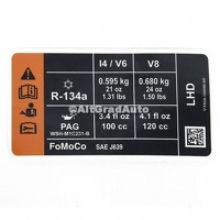 Eticheta valori aer conditionat R134A Ford Mustang 2.3 EcoBoost