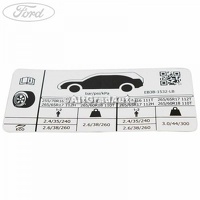 Eticheta valori presiune roti suprainaltat Ford Ranger 3 2.2 TDCi