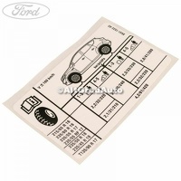 Eticheta valori presiune roti Ford Kuga Mk1 2.5 4x4